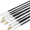 Elan Set Pennelli Lingua di Gatto (Filbert), 8 Pezzi Pennelli Sintetici tipo Setola di Maiale, Pennello Lingua di Gatto Manico Lungo, Pittura a Olio