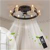zhxinashu Ventilatore da Soffitto Industriale Retrò con Attacco E27, Telecomando Incluso - 3 Pale Reversibili, 6 Velocità Regolabili Ventilatore da Soffitto per Camera da Letto, Soggiorno(Oro)