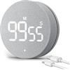 AVINIA Digital Kitchen Timers, Visual timers Large LED Display Magnetic Countdown Countup Timer for Classroom Cooking Fitness Baking Studying Teaching, Easy for Kids and Seniors (Tessuto Grigio)