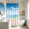 YISURE - Tenda da doccia, fantasia: oceano, spiaggia, mare, 180 x 180 cm, in tessuto resistente alla muffa, con 12 occhielli in metallo, 180 cm di larghezza x 180 cm di altezza