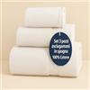 Ali Brothers Set 3 Asciugamani in Spugna 100% Cotone Bianco - Morbidi e Assorbenti - 38x50, 50x90, 70x140 - Per Casa, Hotel, B&B, Spa - Alta Qualità, Lavabili e Traspiranti