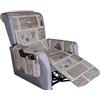 IlGruppone Copripoltrona per Poltrona reclinabile Relax con Doppie Tasche Copridivano Trapuntato salvadivano Prodotto Italiano - Shabby Beige
