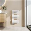 EMKE Scaldasalviette termoarredo, con Attacco Laterale, 762x400 mm, Radiatore da Bagno, Scaldasalviette per Asciugamani ad Acqua Calda,Porta Asciugamani, Scaldasalviette, Colore Bianco, 342 Watt