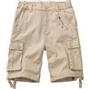XNMAYA Pantaloncini cargo da donna, lunghezza al ginocchio, 7 tasche, elastico in vita, bermuda lunghi per attività all'aperto, casual, escursionismo, estate, Khaki-a, 48