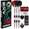 RED DRAGON Axis: Set di Freccette in Acciaio Professionale da 28 Grammi in tungsteno Bianco con Alette, aste e Portafoglio