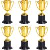 WEITAPYT 6 PCS Oro Premio Trofei, Mini Trofei d'oro in Plastica 4 Pollici per Bambini Trofeo d'oro per Feste di Laurea, Tornei Sportivi, Premi Scolastici per Bambini in Aula e Decorazioni per Premi Premio