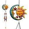 BVLFOOK Sun Moon Star - Campanello a vento per decorazione esterna da giardino, tubi in alluminio con acchiappasole a forma di stella, campanelli a vento da appendere per veranda, patio, balcone, 94