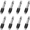 Vulcyxa 8 Pezzi Adattatore RCA Jack, Adattatori Jack 6.35 mm(1/4 di Pollice), Adattatore Audio 6,35 mm, Adattatori Audio Maschio a Femmina per Home Theater, Fotocamere, Mixer, Microfoni e Strumenti Musicali