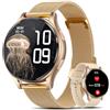 Lgnitek Smartwatch donna con ECG+HRV/𝐆𝐥𝐢𝐜𝐞𝐦𝐢𝐚/BMI/Acido Urico, Rotondo 1,43 AMOLED Orologio salute con funzione telefono，24H Tracciamento Sonno, Ciclo mestruale, Contapassi IP68 iOS Android