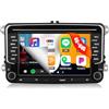 CAMECHO 4G+64G CAMECHO Android 13 Autoradio per VW Golf 5 6 Polo Skoda con Navi Carplay Android Auto, 7 pollici doppio din Touch Display con Bluetooth Mirror Link FM/RDS WiFi SWC e USB DSP