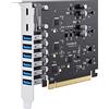 Inateck Scheda PCIe to USB 3.2 Gen 2, Ricarica USB C PD, 2 Porte USB C e 6 Porte USB A con Larghezza di Banda Totale di 16 Gbps, KU8212