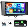 CAMECHO 4G+64G CAMECHO Android 13 Carplay Autoradio 2Din per Mercedes Benz Smart Fortwo W451 2011-2015 con Android Auto, Schermo Auto 9 Pollici con Mirror Link Bluetooth GPS WIFI FM/RDS EQ SWC AHD Retrocamera