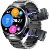 paazomu Smart Watch con auricolari wireless, orologio Bluetooth per chiamate da uomo 1,54 pollici, corpo ultra sottile, effetti sonori 9D, fitness tracker, orologio sportivo, compatibile con iPhone