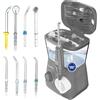 Boston Tech Aquapik® 100 idropulsore dentale Professionale | Elimina la Placca + Raccomandato dai dentisti + Cura i tuoi Impianti e Ortodonzia | 8 Ugelli + 10 Livelli di Pressione + Capacità 600 ml (Grigio)