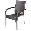 Casaria® Set 4 Sedie da Giardino in Polyrattan Impilabili Regolabili con Portata di 160 kg per Balcone Terrazza Sedia Esterno Sedia da Tavolo