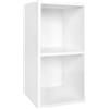 FineBuy Scaffale Legno Bianco 30x60x30 cm con Due vani portaoggetti | Ripiano Piccolo in Legno in Stile Moderno | Scaffale in Piedi libreria