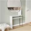 URBNLIVING Tavolo da esposizione in legno e acciaio, 80 cm, per soggiorno, corridoio, con ripiano portaoggetti