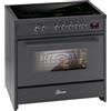GURARI Fornello a induzione con forno elettrico E 913 BL piano cottura a induzione 90 cm | Range Coocker con 5 zone a induzione (2 zone Flex Zone) tutti con booster, fornello a induzione in nero