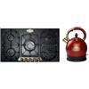 Kaiser KG 9325 Em - Piano cottura a gas, 90 cm, da incasso, nero emalato, 3,8 KW WOK, controllo gas, gas naturale, gas propano + WK 2000, colore: Rosso