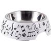 DRW Mangiatoia per cani o gatti estraibili con note musicali piccole, 11 x 11 x 4 cm