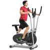 Neezee Ellittiche Per La Casa - 2 IN 1 Cyclette Per Cross Trainer Con Sedile, Monitor LCD Intelligente, Resistenza Regolabile, Allenamento Migliorato Per Tutto Il Corpo, Fino a 120 KG (Argento)