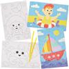 Baker Ross FN417 Quadri con sabbia estivi - Confezione da 10, sabbia artistica e artigianato per bambini
