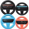 Kinwin Confezione da 4 volanti per Nintendo Switch 2 (2025) Joy-Con, controller per volante da corsa per Mario Kart World e 8 Deluxe, design ergonomico per accessori NS2 Joycon (nero, arancione e blu)