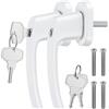 GETLITOOL Paio Maniglia Bloccabile per Finestra con 4 Chiavi per Sicurezza Bambini 2PZ Maniglie per Porte Finestre a Battente con Serratura in Lega di Alluminio Mandrino 35mm - Bianco