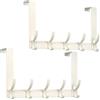 Kssvzz 2 Pezzi Appendiabiti da Porta con 5 Ganci, Alluminio Attaccapanni da Porta per Bagno, Camera da Letto-Versatile, Salvaspazio, Con Design Antiscivolo(Bianco)