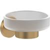 Villeroy & Boch Elements - Portasapone Tender Portasapone da parete in vetro satinato con supporto in zinco, rotondo, oro