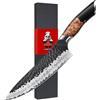 SHAN ZU Coltello Santoku Giapponese 18cm Forgiato a Mano in Acero