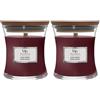 WoodWick Candela profumata Hourglass mini con stoppino crepitante | Amarena | Durata della fragranza: fino a 20 ore (Confezione da 2)