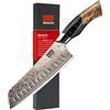 SHAN ZU Coltelli da Cucina 18CM Acciaio Damasco & Rame Giapponese Coltello Santoku ad Alto Tenore di Carbonio 33 Strati Coltello da Chef Forgiato a Mano Coltello Multiuso con Manico in Acero