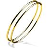 Dankadi Bracciale Finemente Lucidato in Argento 925 2MM di Larghezza, Set da 1/2/3 Impilabile 60 65 68MM di Diametro, Braccialetto da Polso Rotondo Liscio Pieno Semplice Classico DIY per Donna
