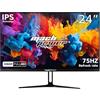 MACH POWER Monitor LED 23.8 IPS Full HD 1080p, 75Hz, Low Blue Light, Angolo di Visione 178°, Design Ultra Sottile per Casa, Ufficio e Multimedia (EB-FM24MIPS)