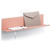 byde Helke - Mensola da Parete, 44x9x9 cm, 5 Ganci e Porta Cavi, In Lamiera di Acciaio Verniciato a Polvere, Organizer per Chiavi e Lettere per Ingresso, Corridoio, Cucina, Colore Beige Rosso