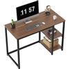 WOHOMO Scrivania per Computer 100 cm con 2 Ripiani - Moderna Postazione da Lavoro per Casa, Ufficio, Studio e Camera da Letto