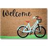 KOKO DOORMATS Zerbino Ingresso casa - Tappeto divertenti in fibra di cocco e base antiscivolo da PVC, da esterno e interno con misure 40x60cm (Bicicletta)