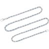 QUARKZMAN Tracolla Catena per Borsa, 140cm Tracolla Piatta in Pelle con Catena in Ferro per Borse con Fibbie per Tracolla di Ricambio Donna (Tracolla Blu Cielo + Catena Argento)