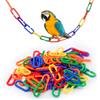 LuckyOpt 100 collane in plastica per uccelli, colorate a C clip, in plastica per uccelli, per altalena, arrampicata, catena, pappagallo, uccello, giocattolo per zucchero, pappagallo (multicolore)