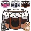Peelanmall Scarico pieghevole per cuccioli, per cani, 74 x 74 x 43 cm, recinto per gatti per esterni e interni, tessuto Oxford, per cani, gatti, conigli, piccoli animali (caffè)