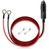 HATMINI Cavo di prolunga per presa accendisigari maschio a terminale ad anello O, 3 m, 14 AWG, 20 A, 12 V/24 V, resistente cavo maschio per accendisigari, terminale ad anello da 8 mm