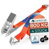 CARGO VA Intelligent Vehicle Accessories Robuste cinghie di tensione da 800 kg con cricchetto, set da 4 pezzi, certificazione TÜV/GS e DIN, versatili, larghezza 25 mm, ideale per applicazioni professionali [10 M]