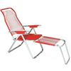 Metal Far Sdraio Poltrona Sedia Cordonata ribaltina con poggiapiedi colori assortiti METALFAR