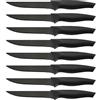 Pleafind coltelli da bistecca, 8 pezzi set di coltelli bistecca, coltelli da bistecca acciaio inox, coltello da bistecca nero, coltelli da carne, coltelli da tavola, lavabile in lavastoviglie