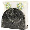 SPESHSTONES Porta tovaglioli in travertino 6,5, fatto a mano in pietra naturale. Perfetto per tovaglioli da cocktail e carta, ideale per sala da pranzo, cucina e decorazioni per la casa (Black)