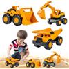 Dhqkqg 3Pcs Giochi da Veicoli da Costruzione Set, Escavatore Giocattolo, Smontare Camion Giocattoli, Autocarro con Cassone Ribaltabile, Giocattoli per Escavatori per Ragazzi, Escavatori, Bulldozer