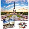 Universal Castle 1000 Pezzi Puzzle Paysage Panorama Landmark Europe Foto Adulti Classico XXL Puzzle Giocattolo Regalo (Eiffel Tower, Paris France)