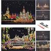 SiYear Carta per Graffi Schizzo di Pittura Arcobaleno, Scena Notturna Serie Città, Pittura Creativa per Graffi, Scratchboard per Adulti e Bambini con 4 Strumenti '' (Russia e Venezia