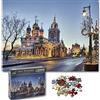 Universal Castle 1000 Pezzi Puzzle Paysage Panorama Landmark Europe Foto Adulti Classico XXL Puzzle Giocattolo Regalo (Slavic Winterland)